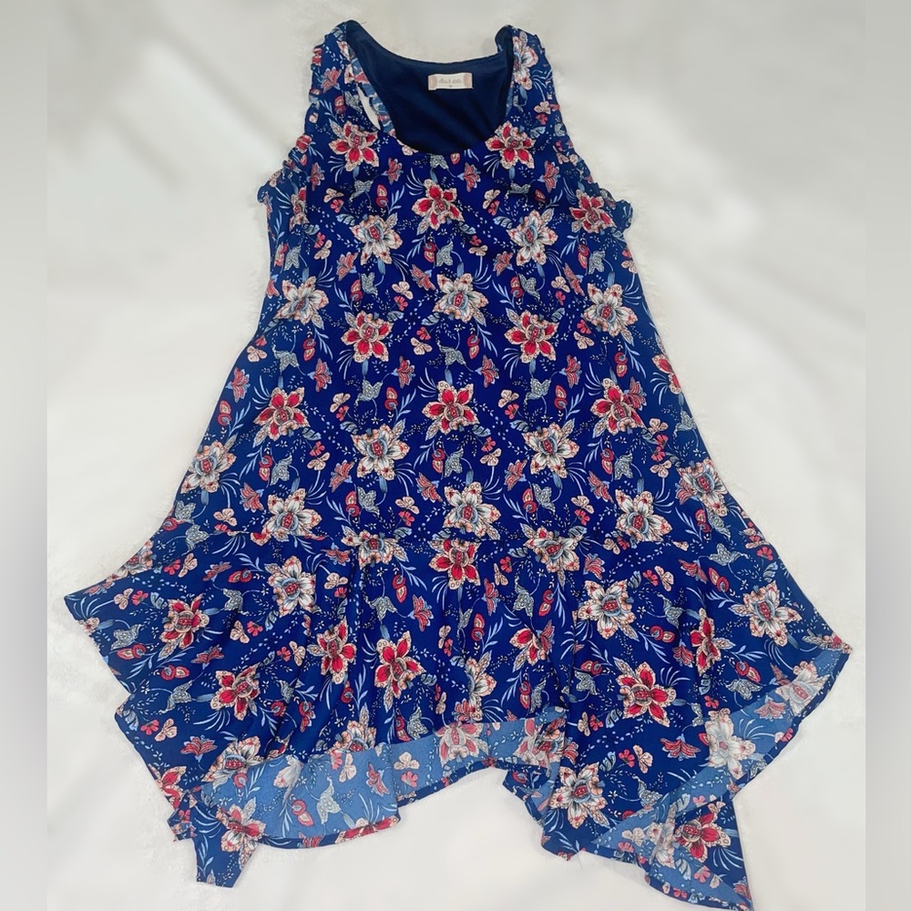 Blue and red paisley/floral Altered State dress. Size medium and is a slip on.